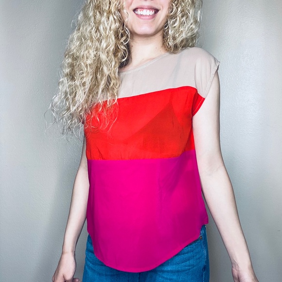 Emmelee for F.C. Tops - Emmelee Color Block Shirt Tri Color Size Small